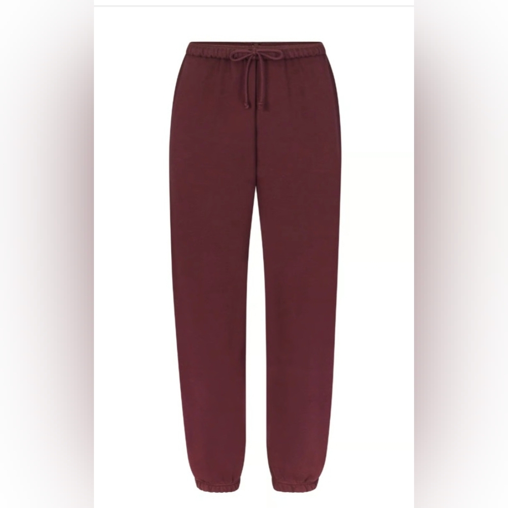 Skims Cotton Fleece Joggers. Oxblood Size Small